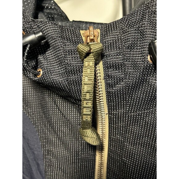 Vintage Tommy Hilfiger 1/4 Zip Spellout Hooded Pullover Anorak 90s Y2K Navy Blue - Picture 3 of 8